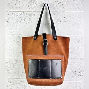 Alexander Wang Mason Leather Trimmed Suede Tote Bag Brown/Black